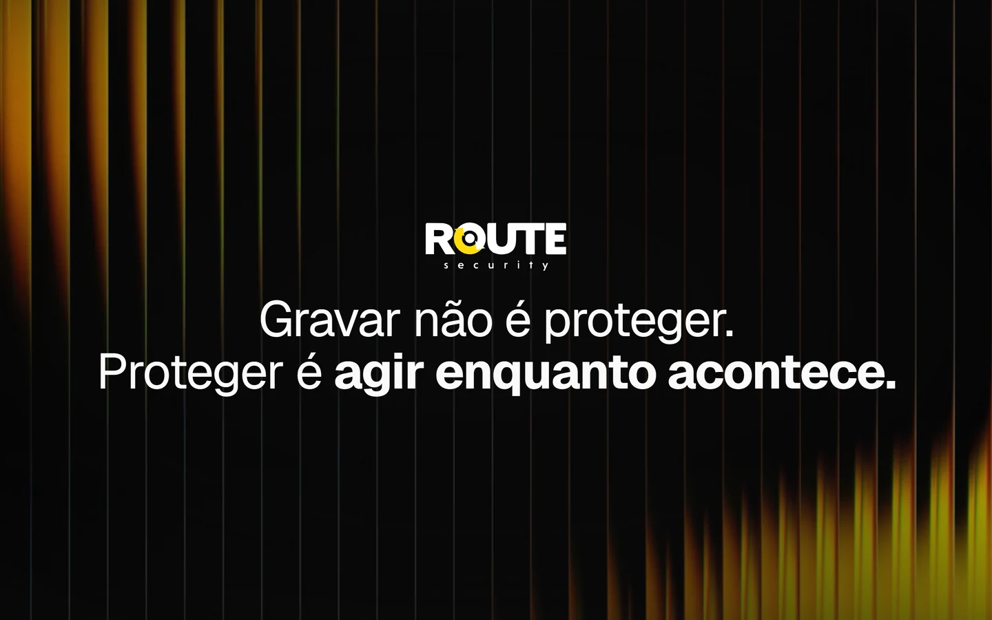 Route Security website hero with bold typography and light streaks on a dark background.